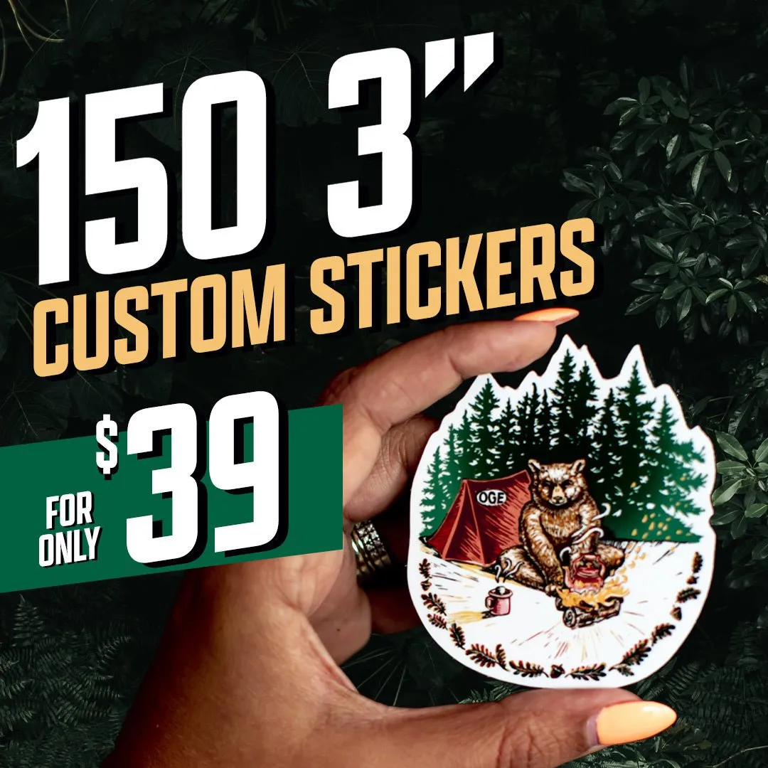 150 3" Custom Vinyl Stickers for $39