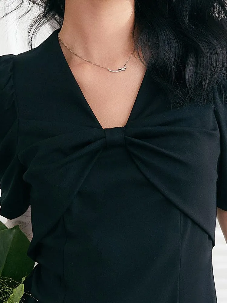 A-shape Bowknot Dress