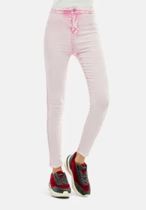 acid wash frayed hem jeans