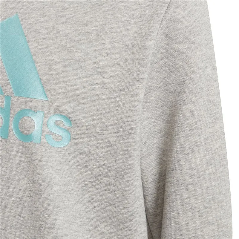 adidas BOS Crew Neck Sweat Top - Girls - Medium Grey Heather/Mint Tone
