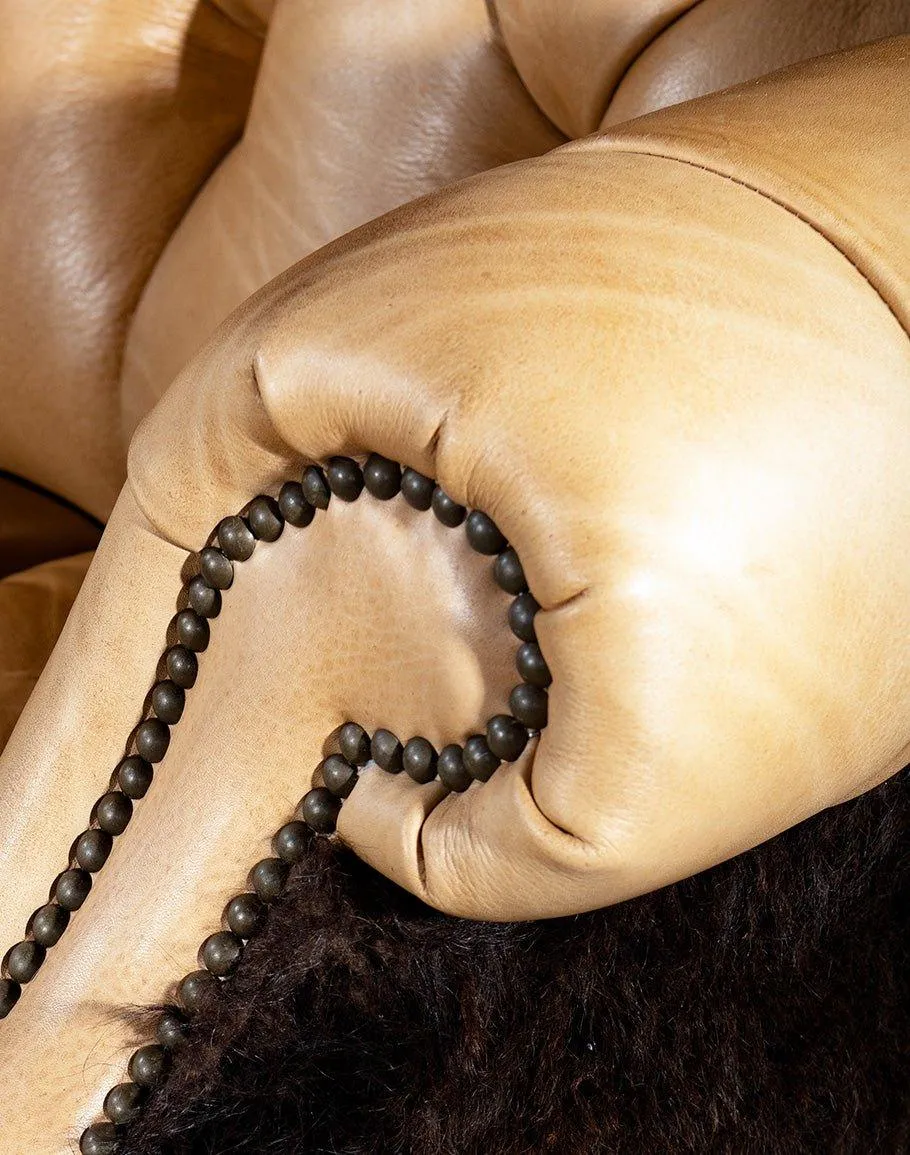 American Bison Tufted Leather Arm Chair