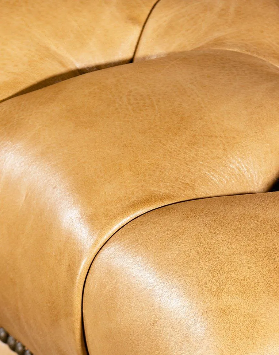American Bison Tufted Leather Arm Chair