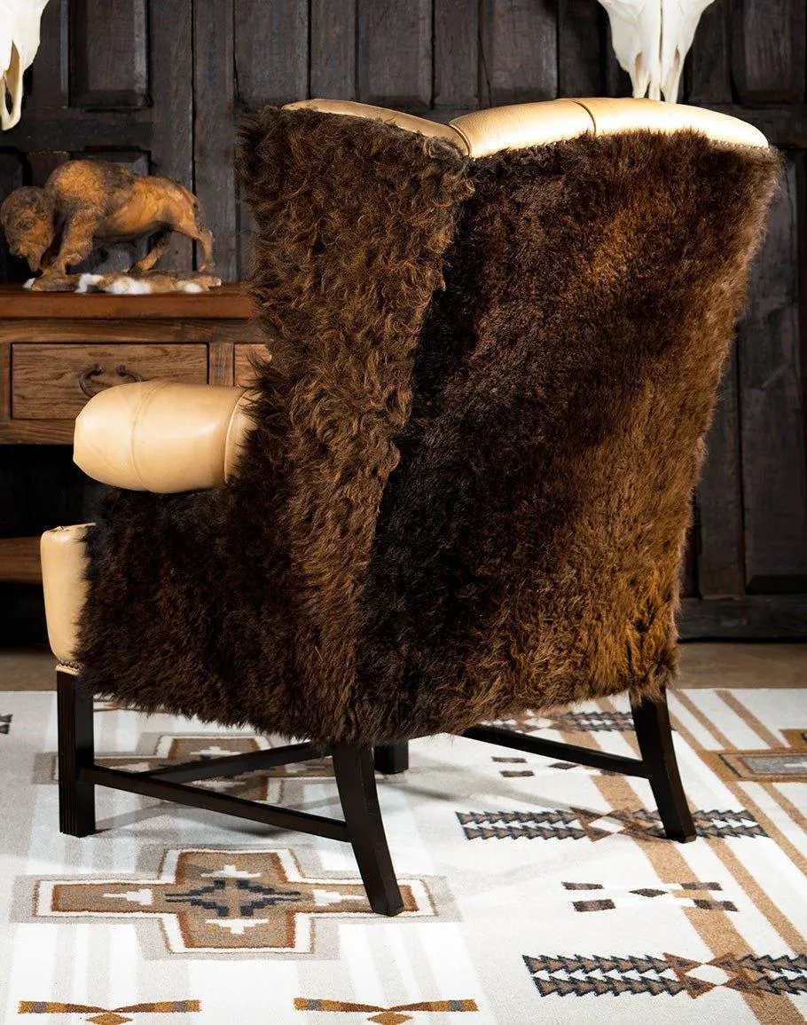 American Bison Tufted Leather Arm Chair