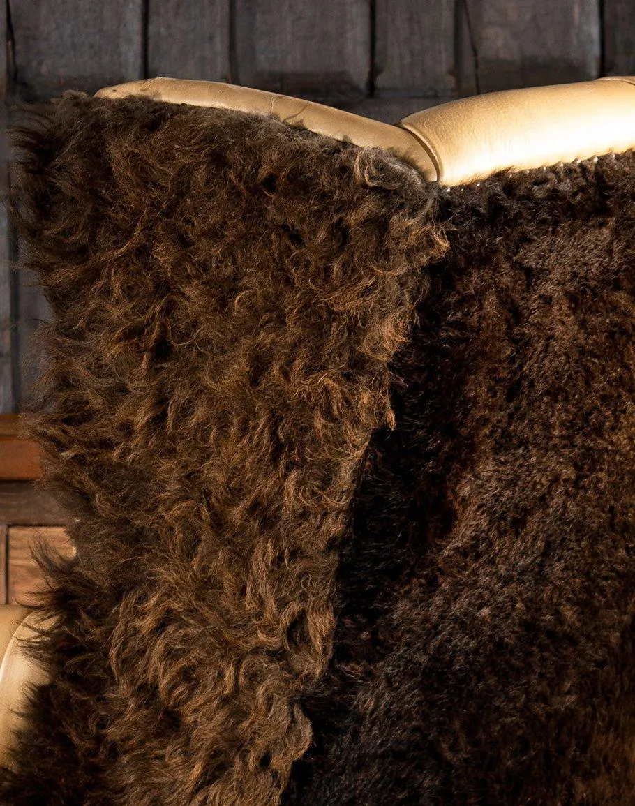 American Bison Tufted Leather Arm Chair