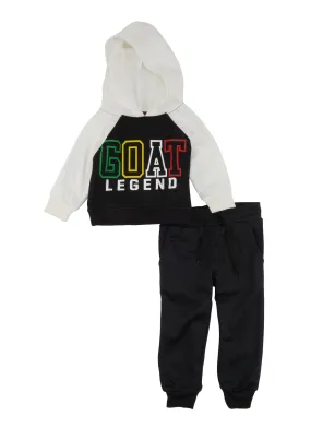 Baby Boys 12-24M Color Block GOAT Legend Graphic Hoodie and Joggers