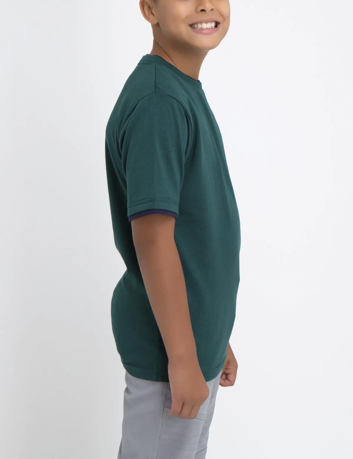 Boys Crew Neck Multi-Color Logo T-Shirt