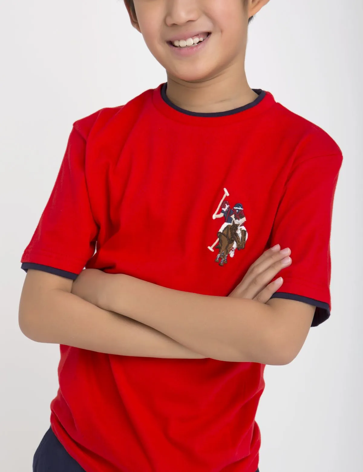 Boys Crew Neck Multi-Color Logo T-Shirt