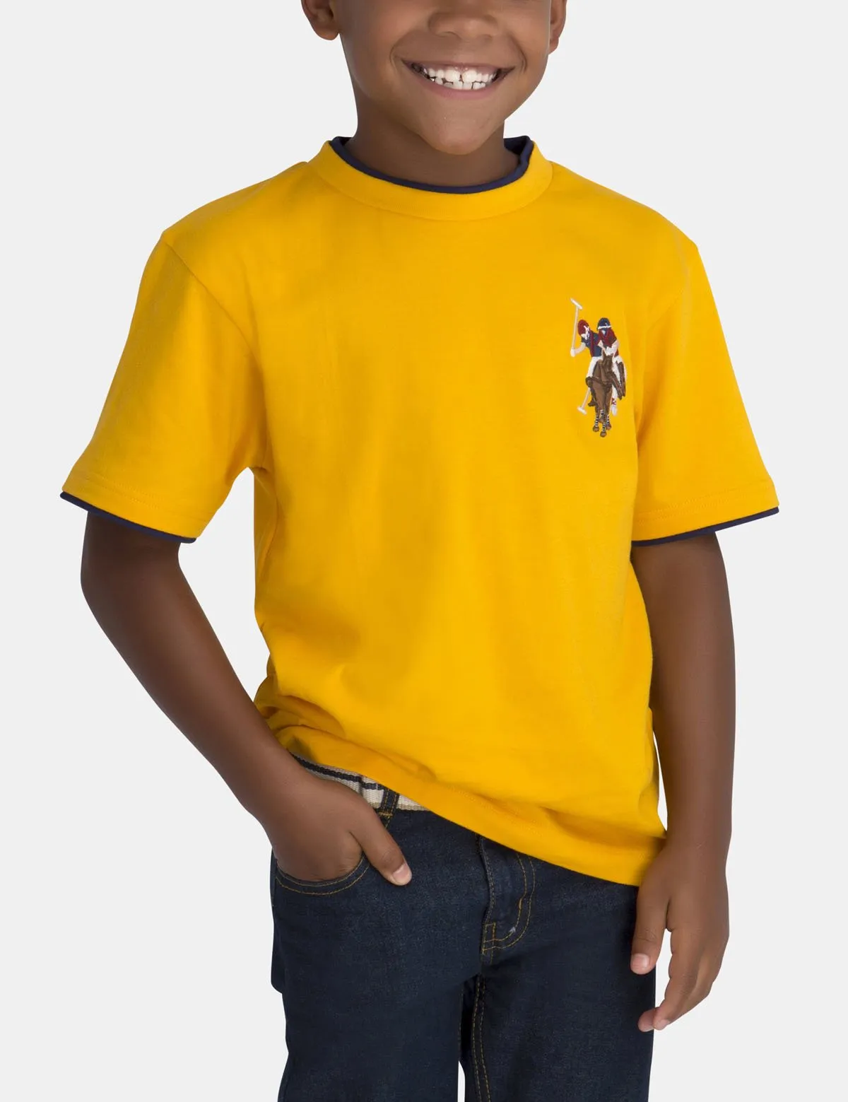 Boys Crew Neck Multi-Color Logo T-Shirt