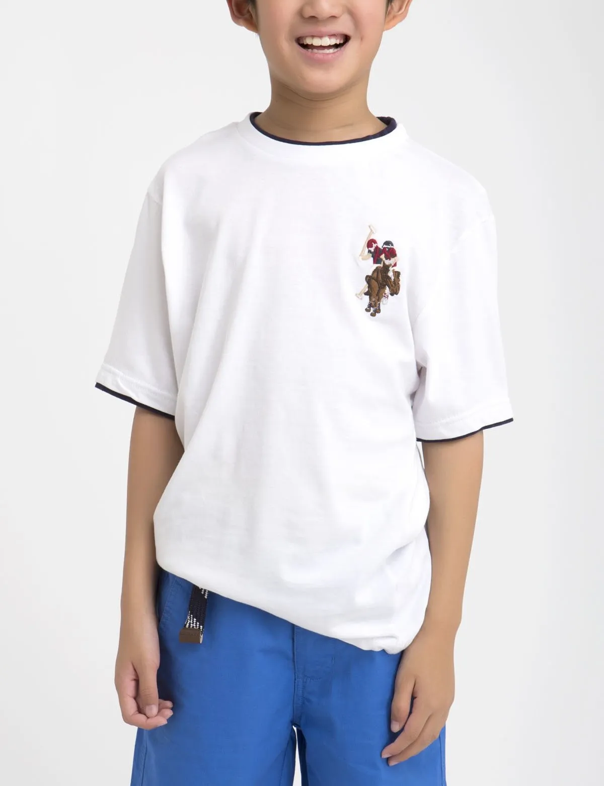Boys Crew Neck Multi-Color Logo T-Shirt