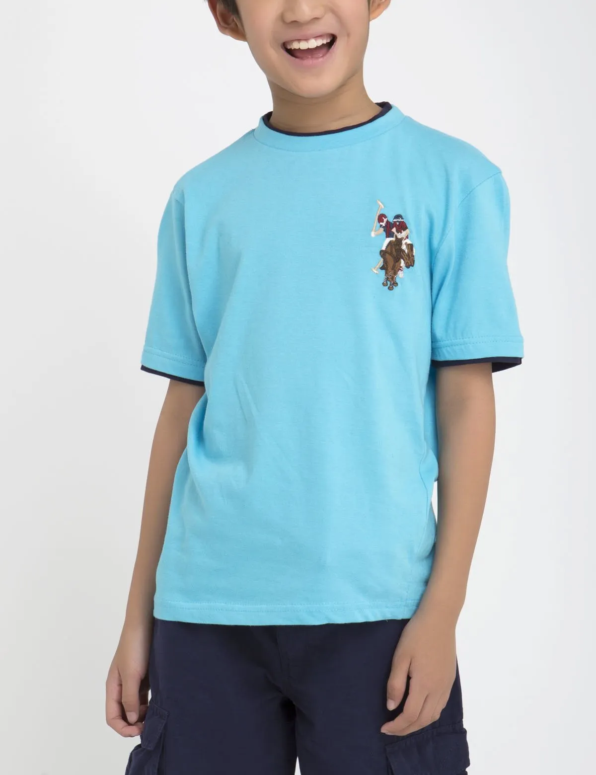 Boys Crew Neck Multi-Color Logo T-Shirt