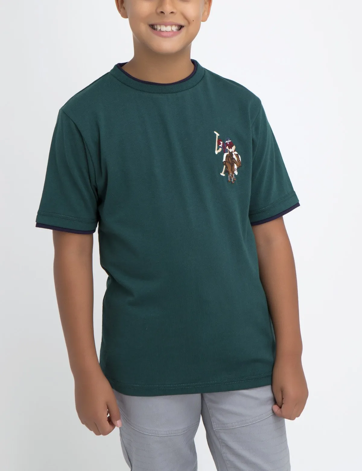 Boys Crew Neck Multi-Color Logo T-Shirt