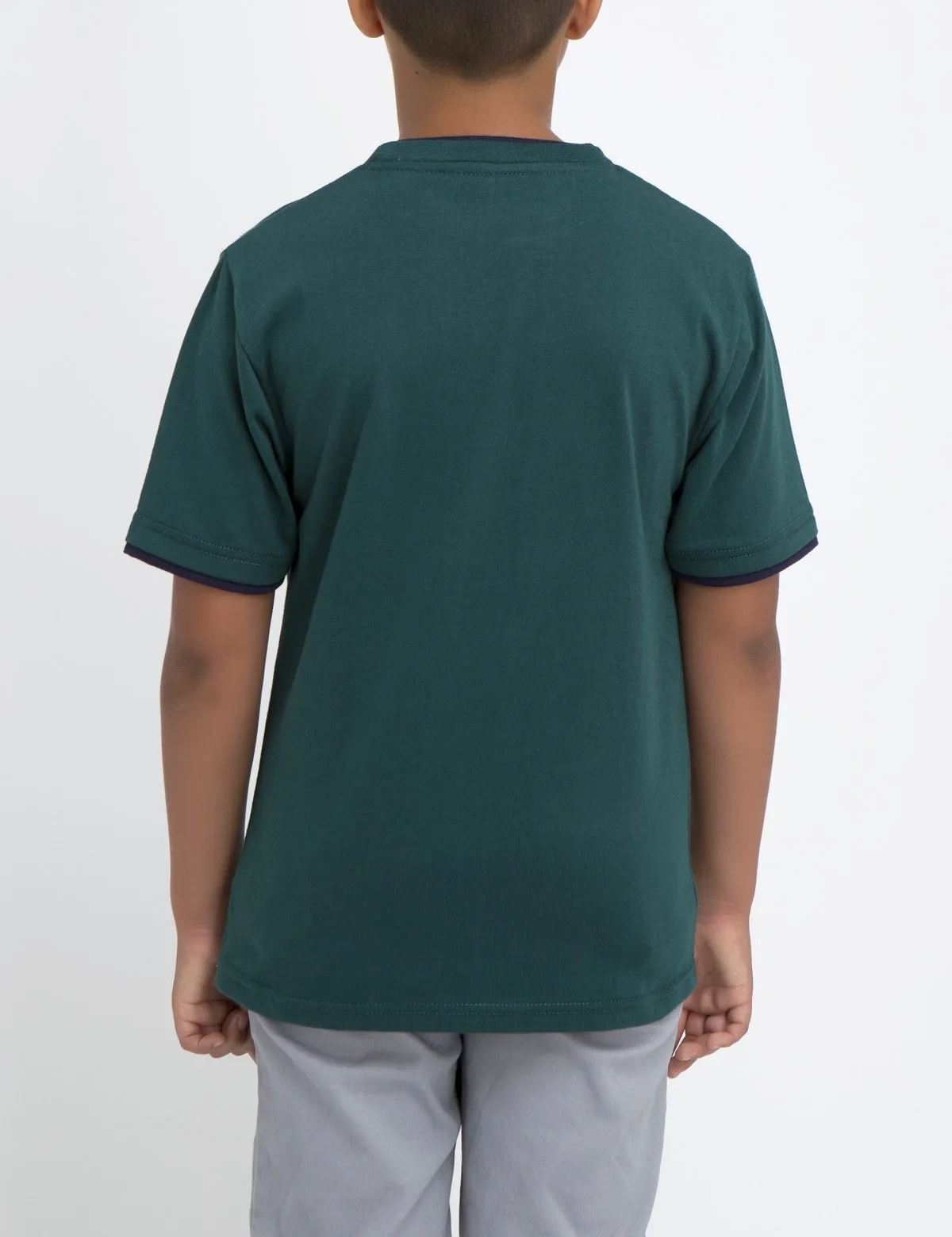 Boys Crew Neck Multi-Color Logo T-Shirt