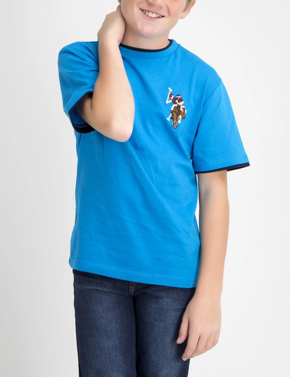 Boys Crew Neck Multi-Color Logo T-Shirt