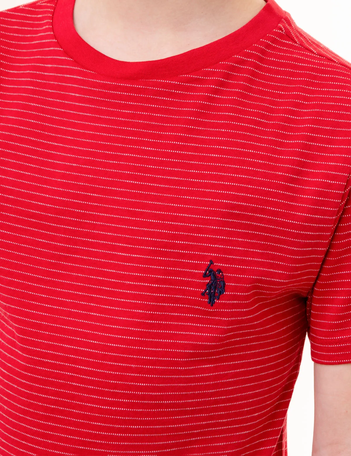 BOYS DASH STRIPE CREW NECK T-SHIRT