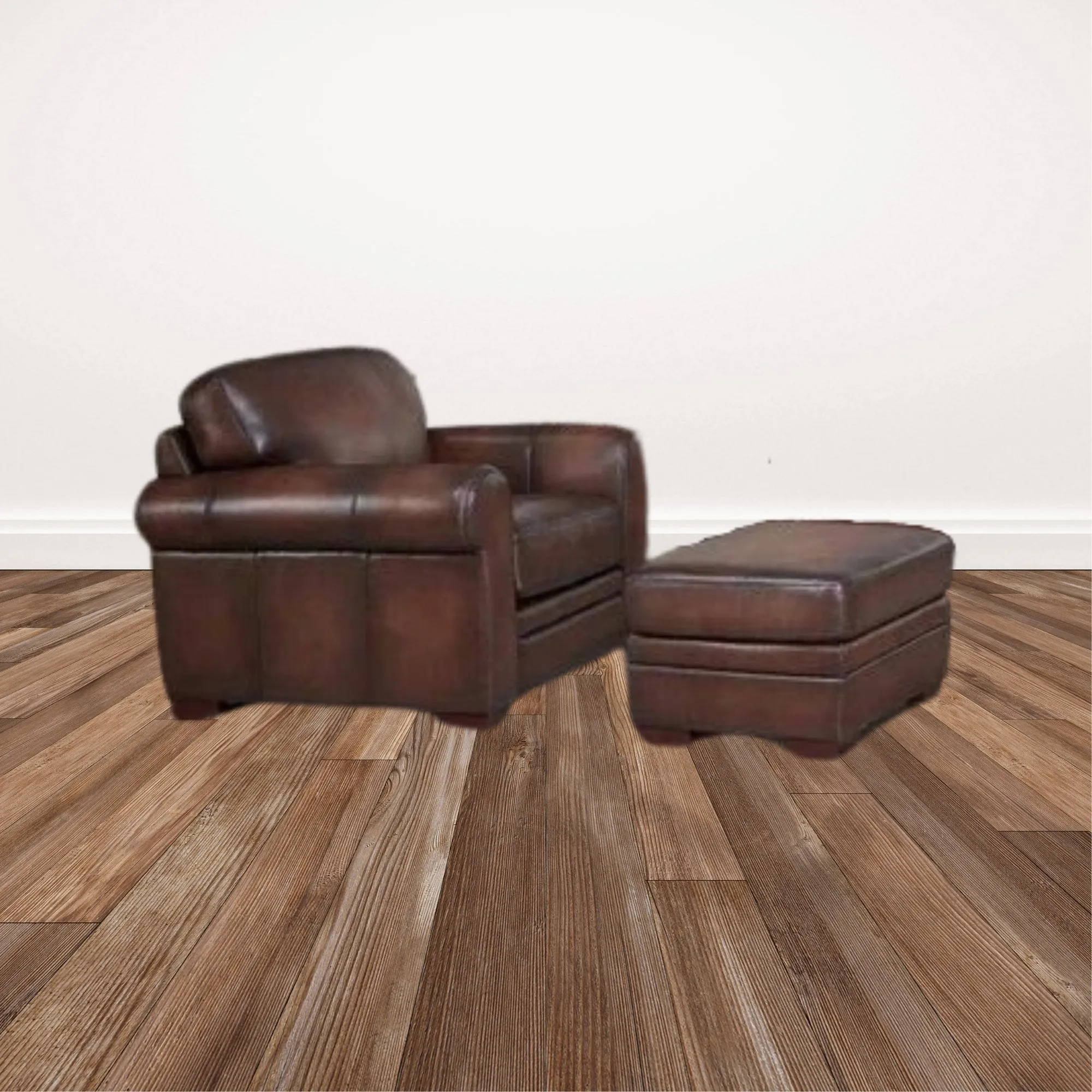 Brooks Leather Ottoman