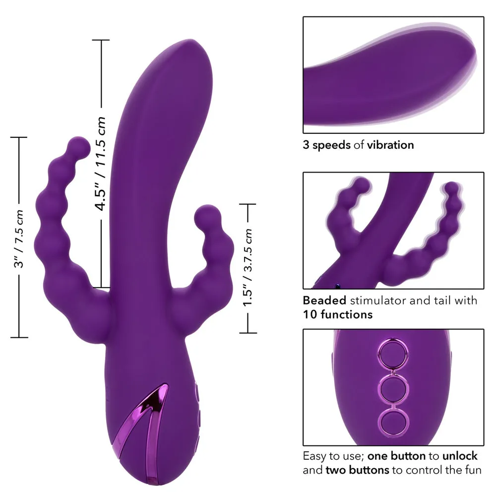 California Dreaming Long Beach Bootylicious DP Beaded Rabbit Vibrator