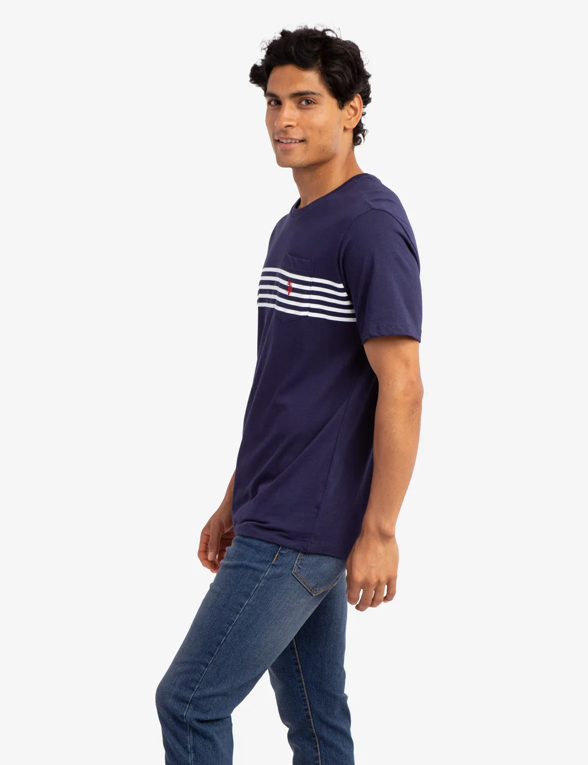 CHEST STRIPE POCKET JERSEY T-SHIRT
