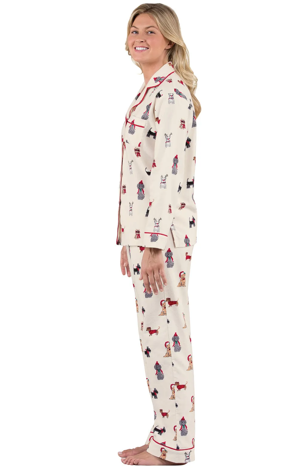 Christmas Dogs Flannel Boyfriend Pajamas - Groups