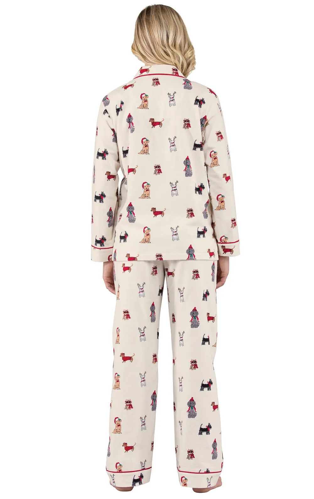 Christmas Dogs Flannel Boyfriend Pajamas - Groups