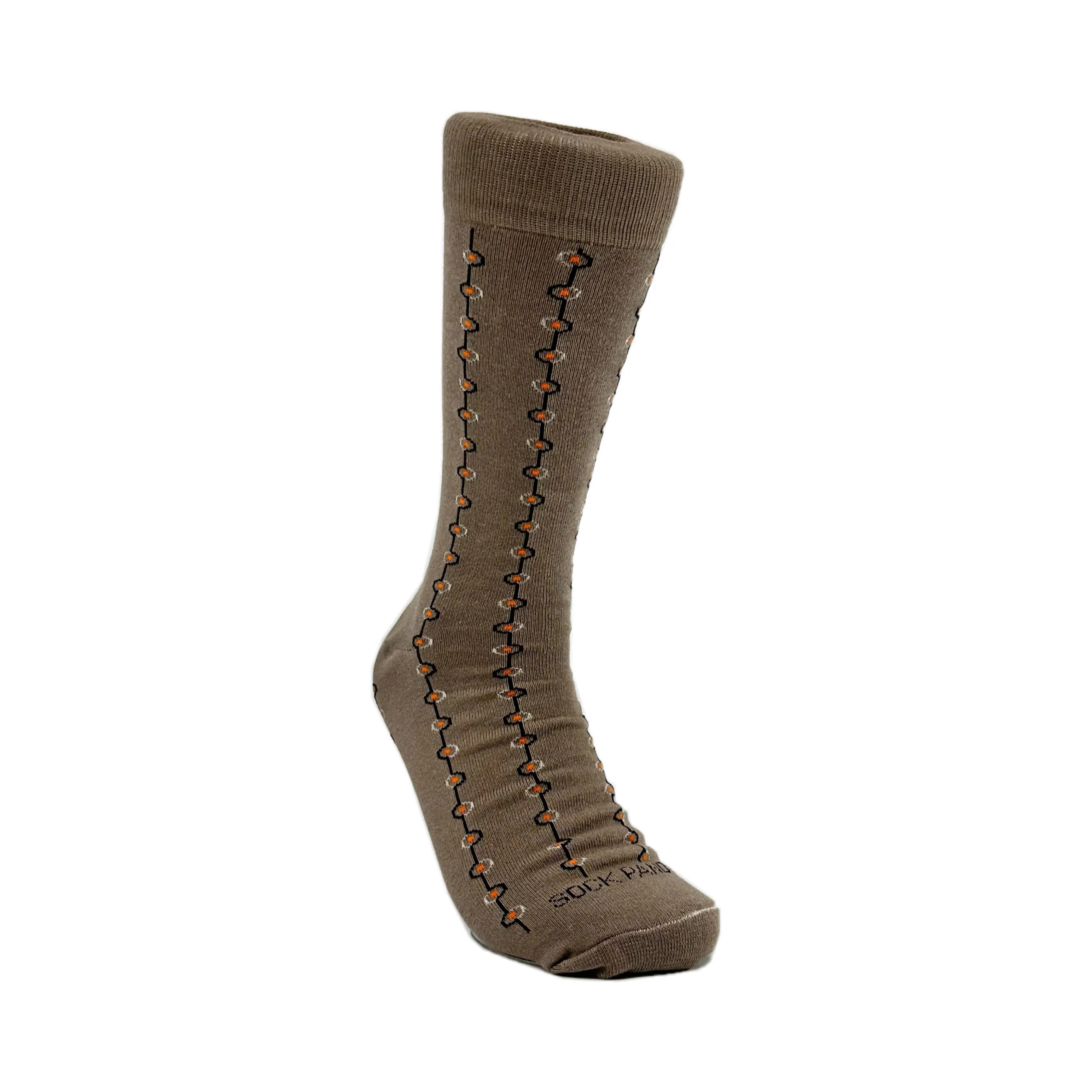 Classy Brown Patterned Socks from the Sock Panda (Adult Large - Men's Shoe Sizes 8-12)