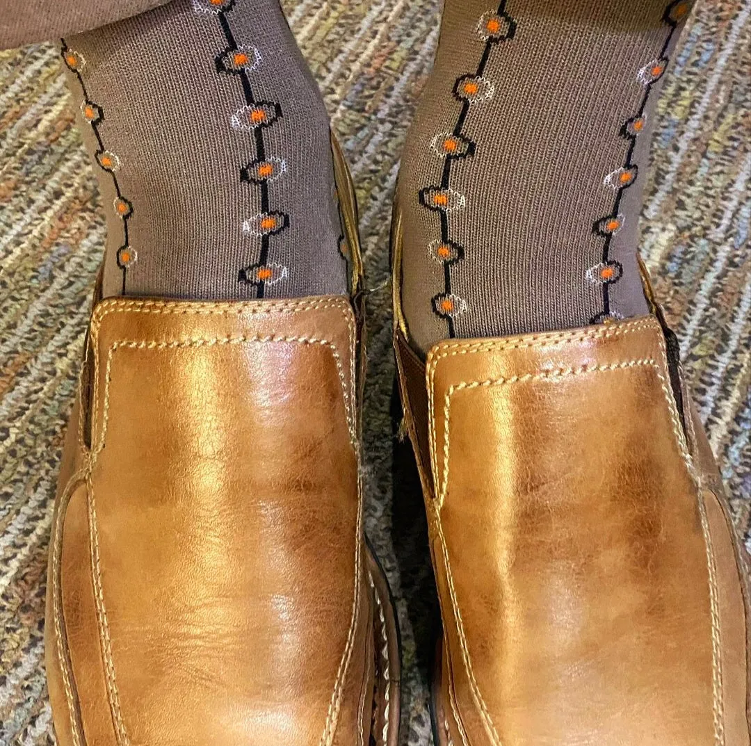 Classy Brown Patterned Socks from the Sock Panda (Adult Large - Men's Shoe Sizes 8-12)