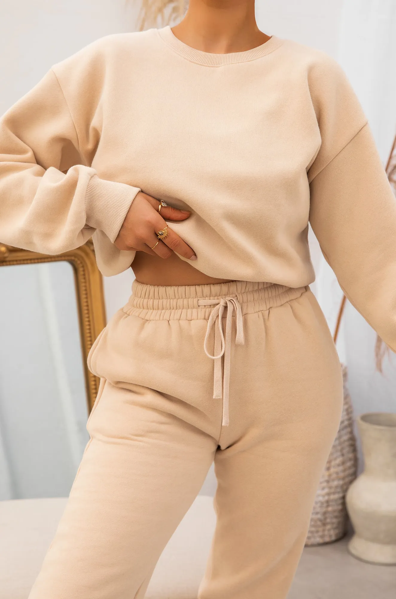 Cozy Feels Adult Crewneck Sweater - Nude