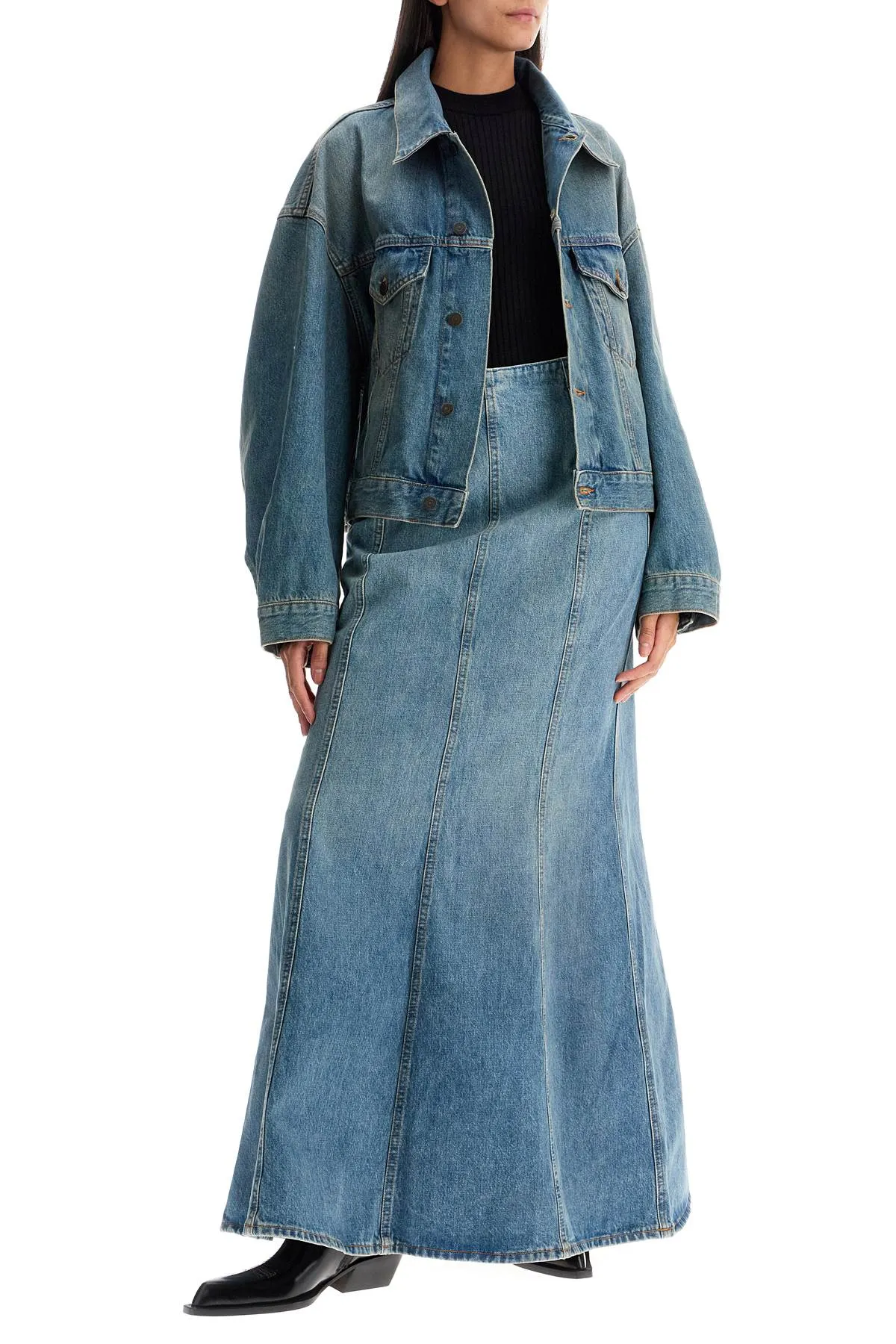 Denim Boxy Jacket With Spencer