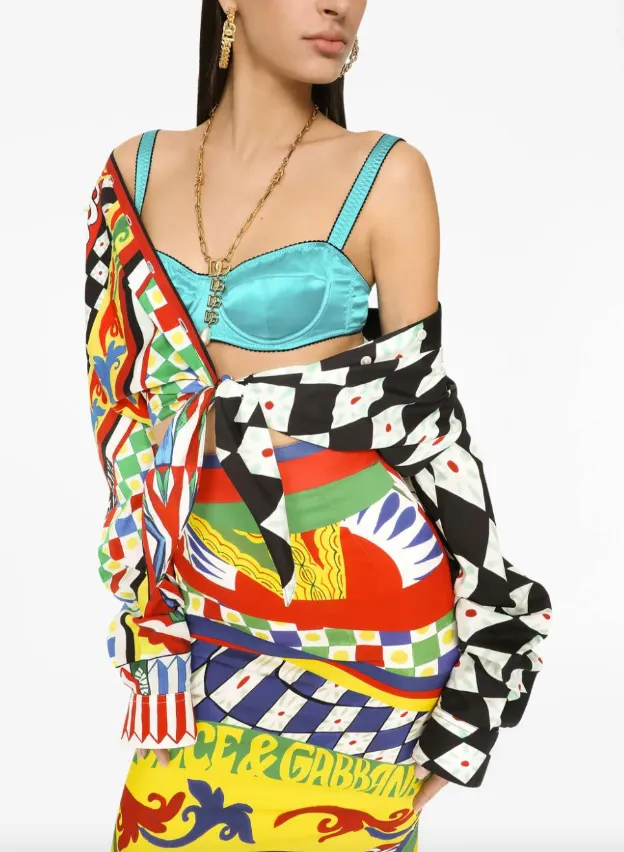 Dolce & Gabbana graphic-print tie-waist shirt