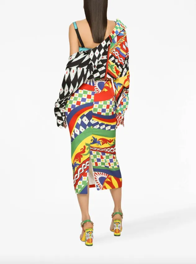 Dolce & Gabbana graphic-print tie-waist shirt