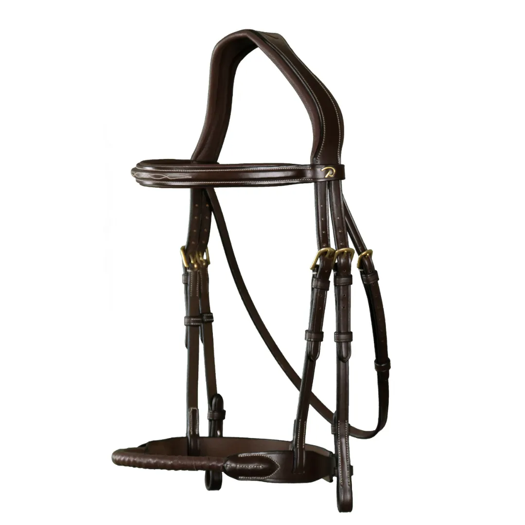 Dy'on Leather Covered Rope Noseband Bridle with Reins