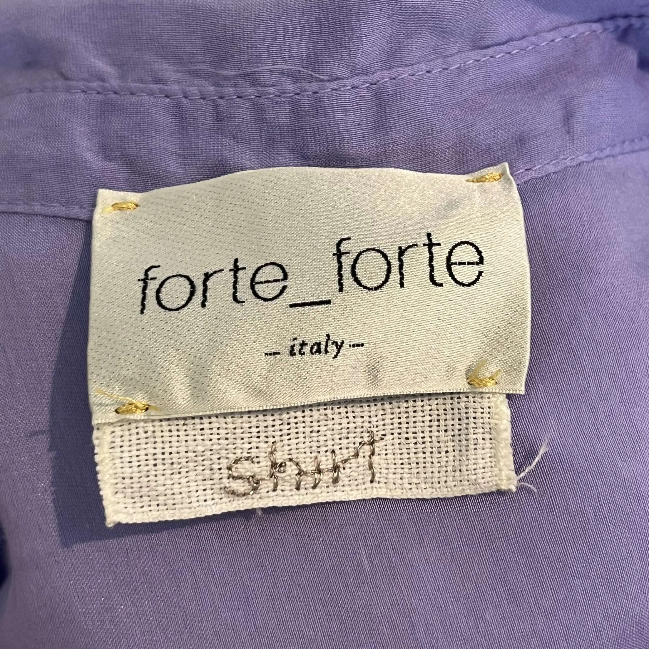 Forte Forte Lilac Embroidered Cotton & Silk Shirt XS/S