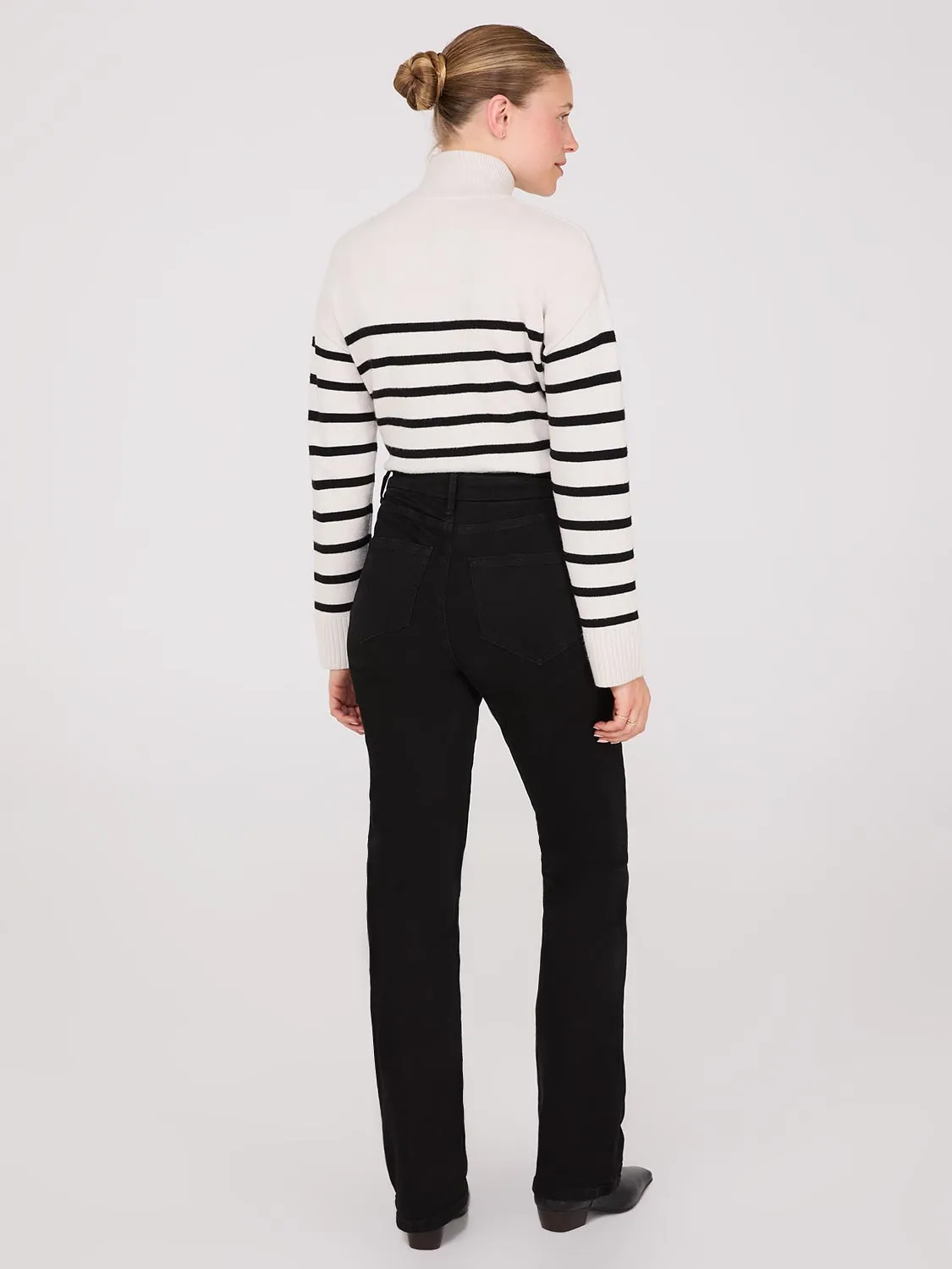 Front Pintuck Bootcut Jeans
