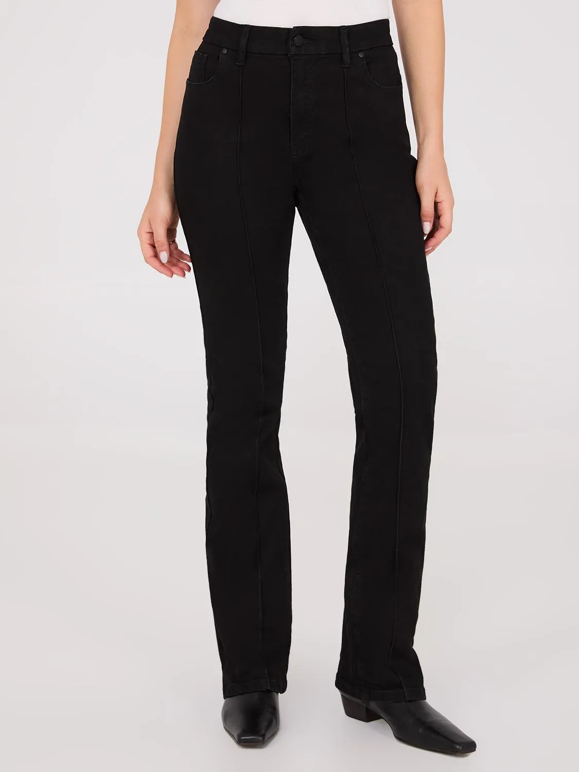 Front Pintuck Bootcut Jeans