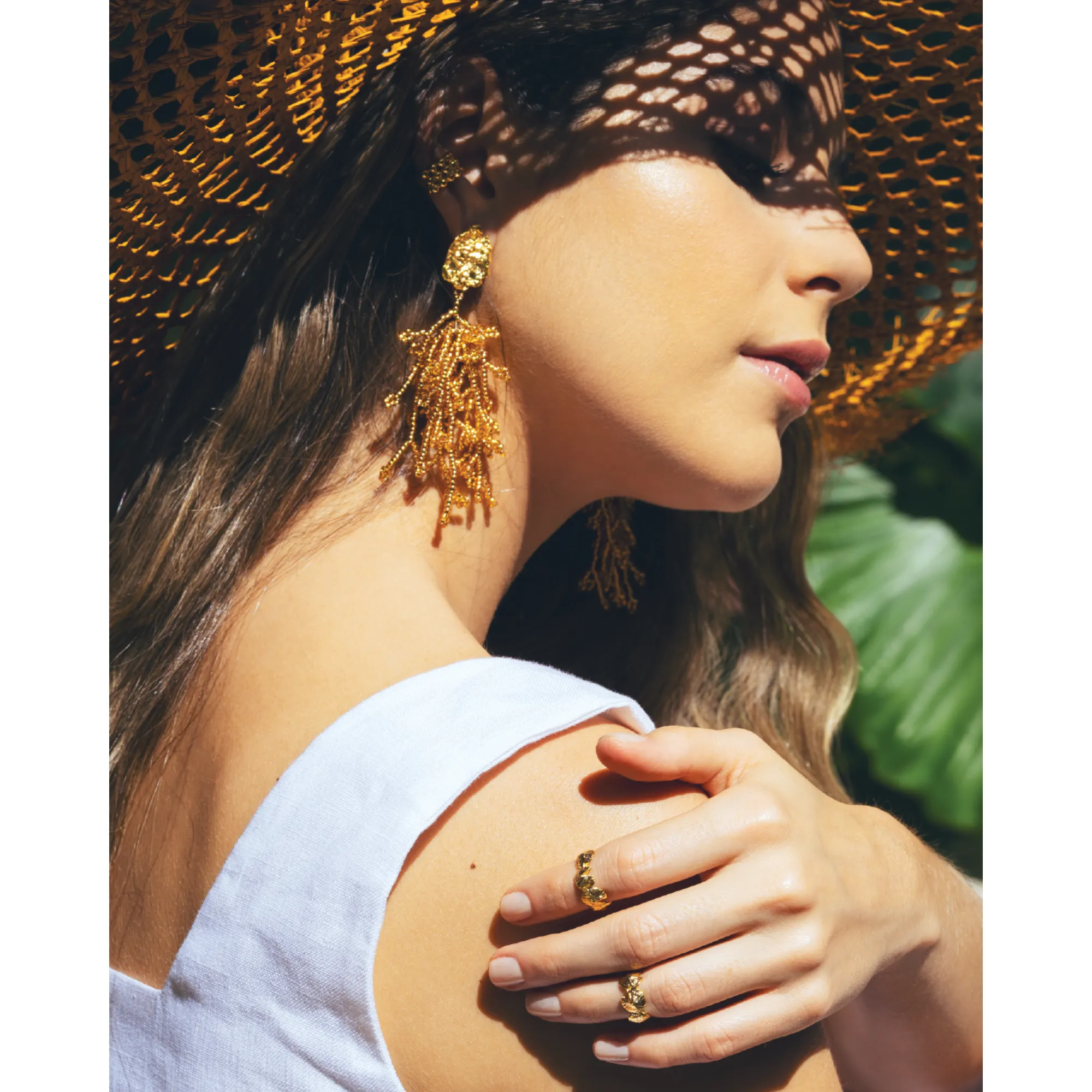 Gold Coral Earrings