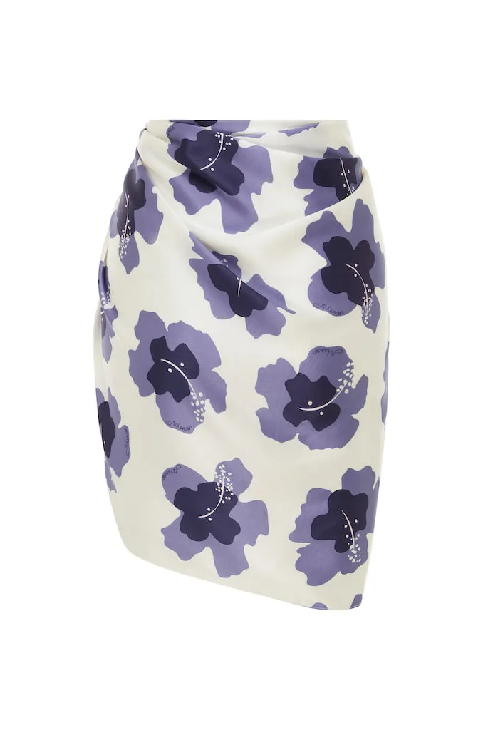 Kennedy Sarong - Hibiscus Print Blue