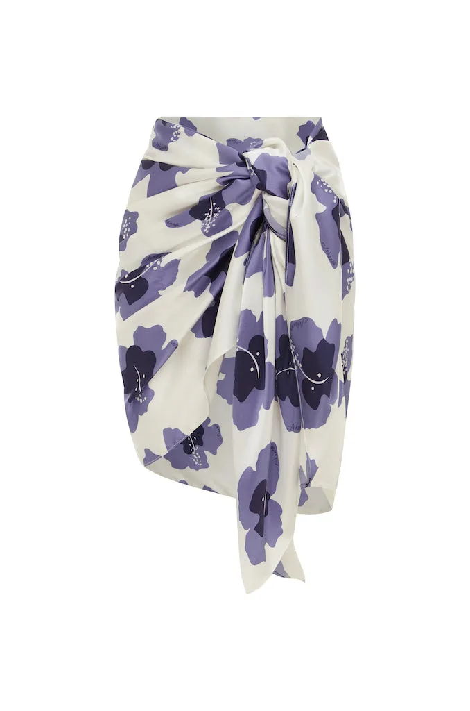 Kennedy Sarong - Hibiscus Print Blue