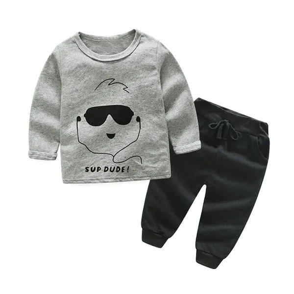 Kids Clothing Sets Long Sleeve T-Shirt   Pants, Children's Sports Suit Boys Clothes Free Shipping