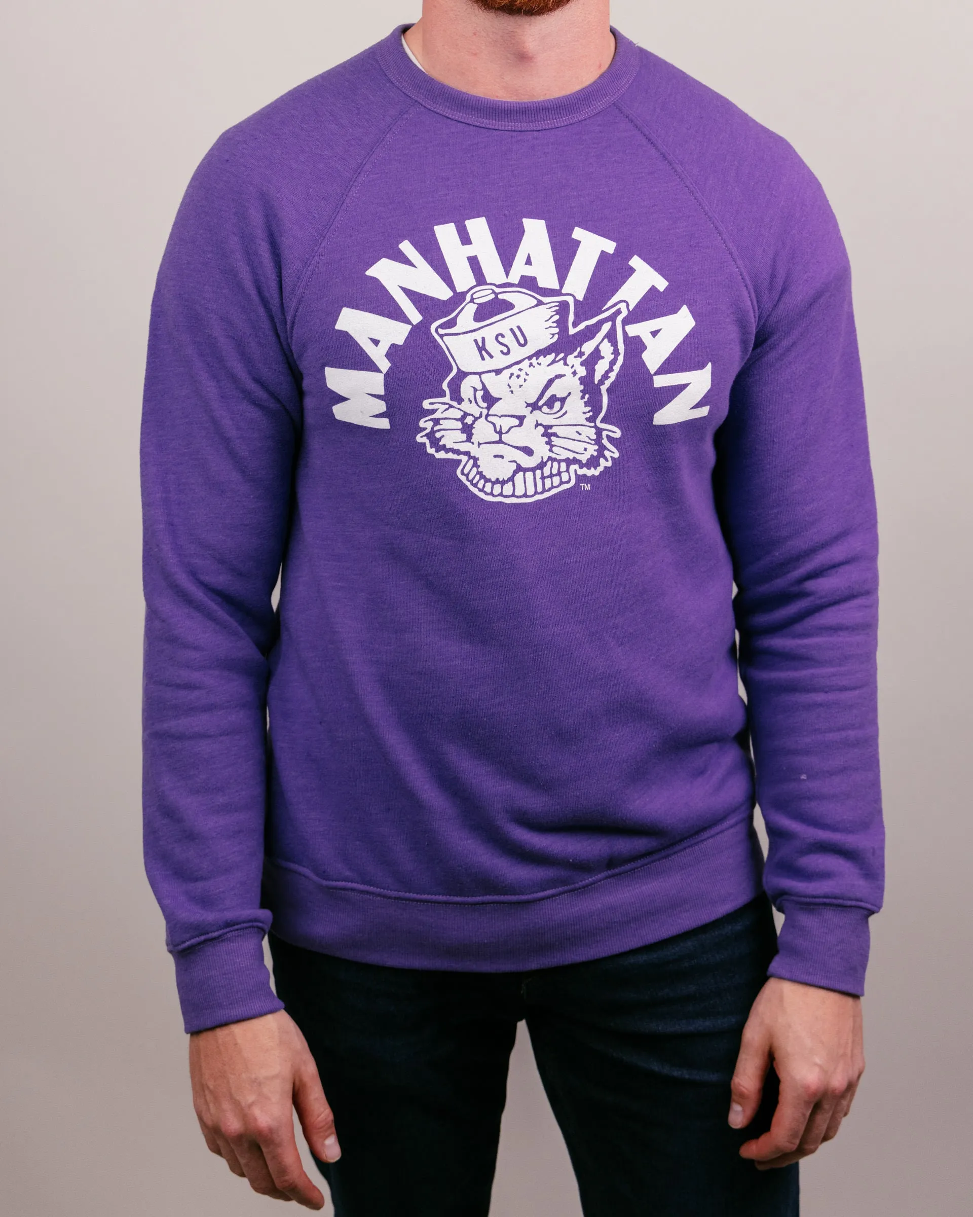 Manhattan Arch Vintage Mascot Purple Crewneck