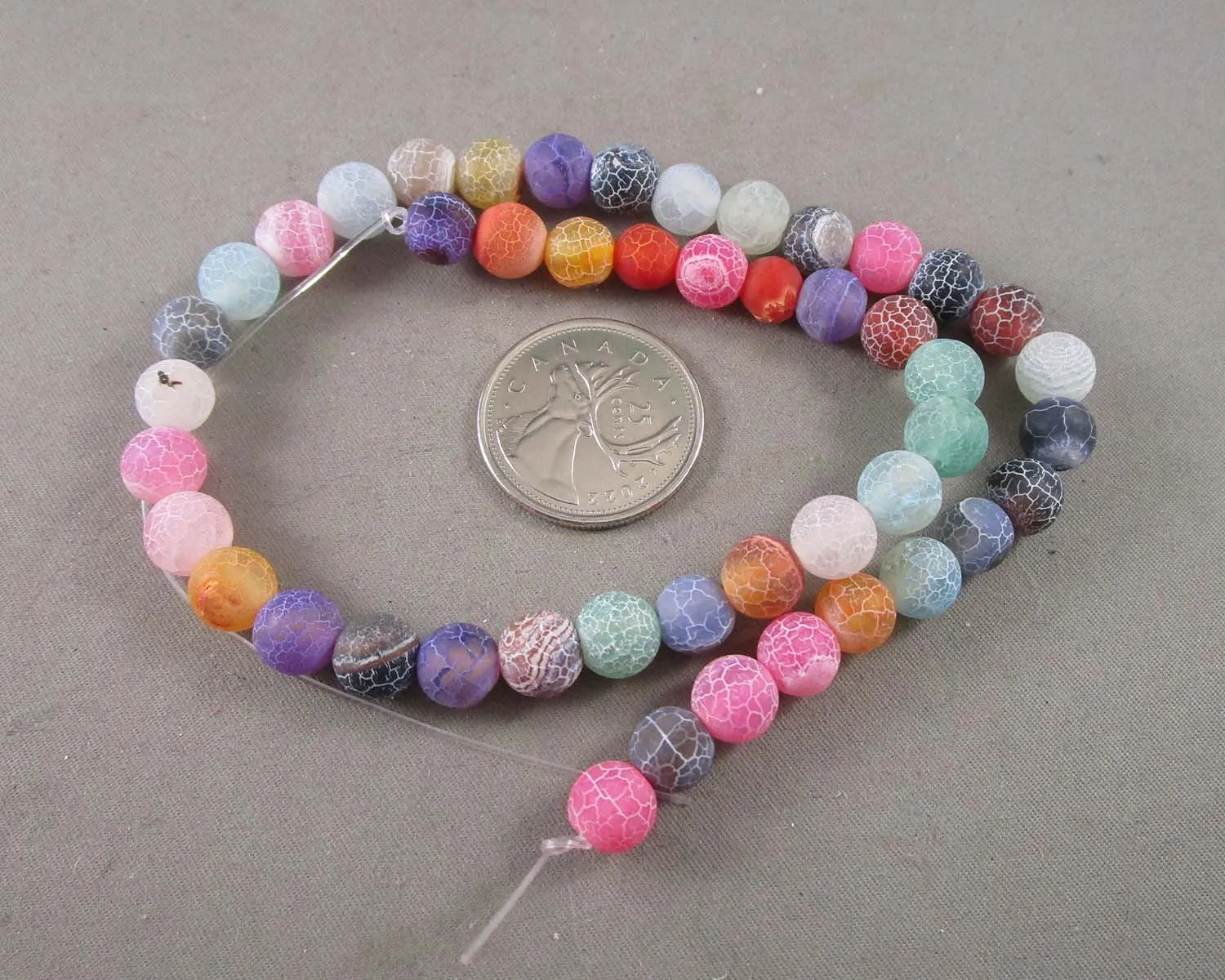 Mixed Color Weathered Agate Beads 8mm - 15" Strand (C033)