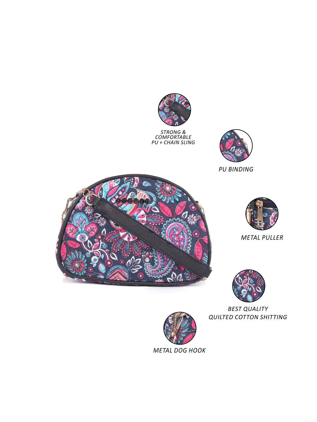 Multi Color  Print Womens Sling Bag Medium Size