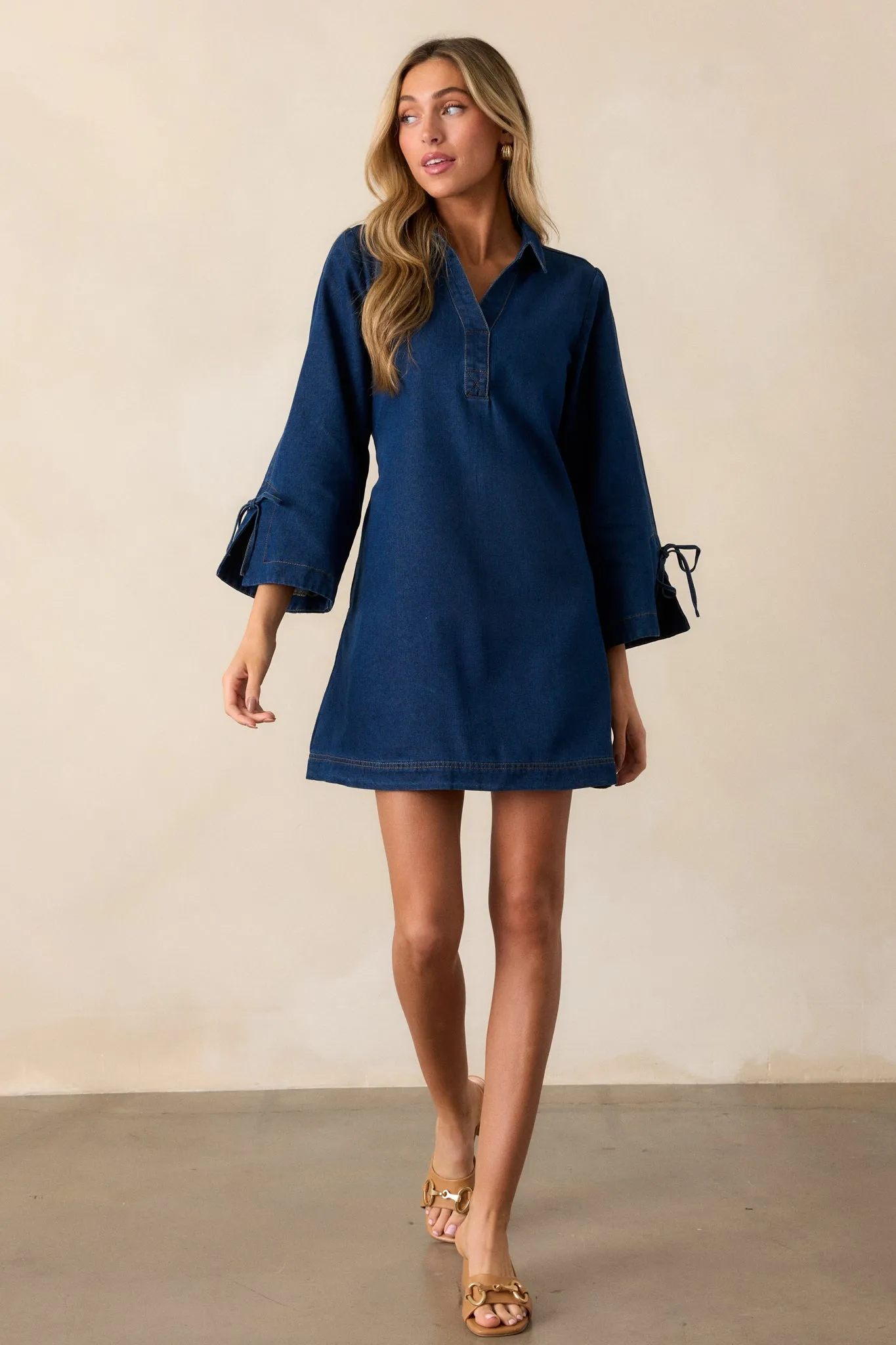 Open Horizons Dark Wash Denim Mini Dress