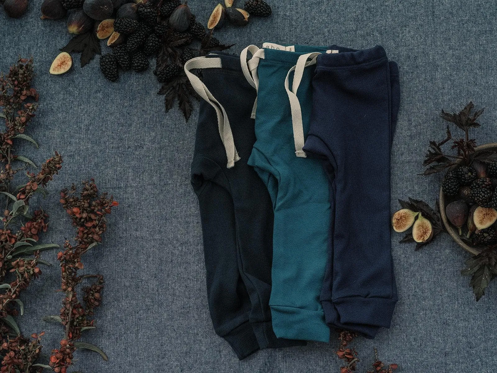 organic cotton drawstring leggings - midnight