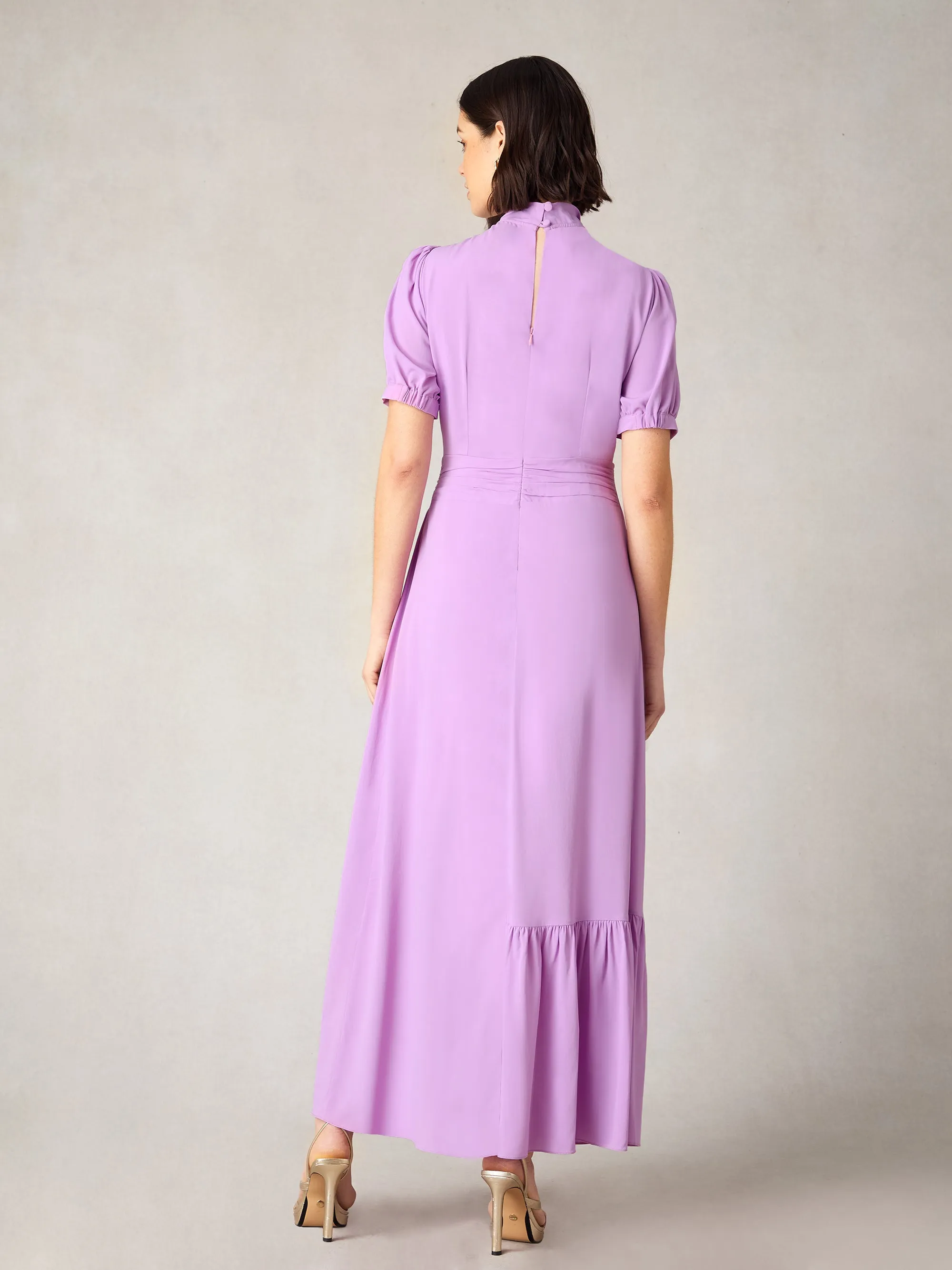 Petite Scarlett Lilac Twist Neck Maxi Dress