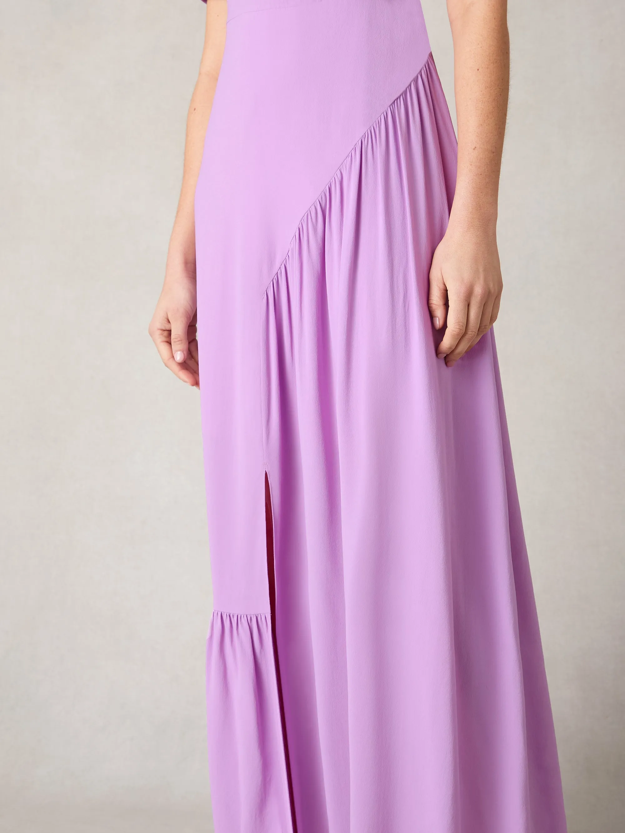 Petite Scarlett Lilac Twist Neck Maxi Dress