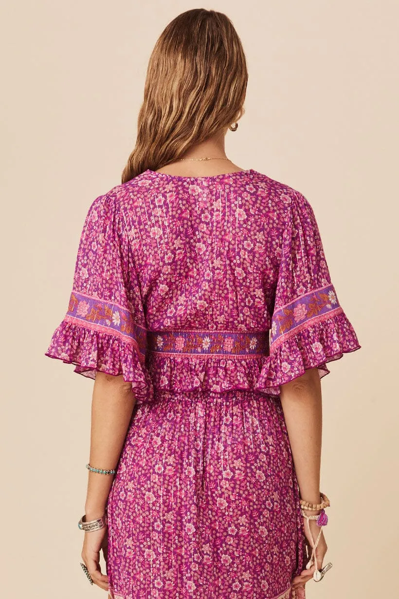 Sienna Cropped Blouse | Fuchsia