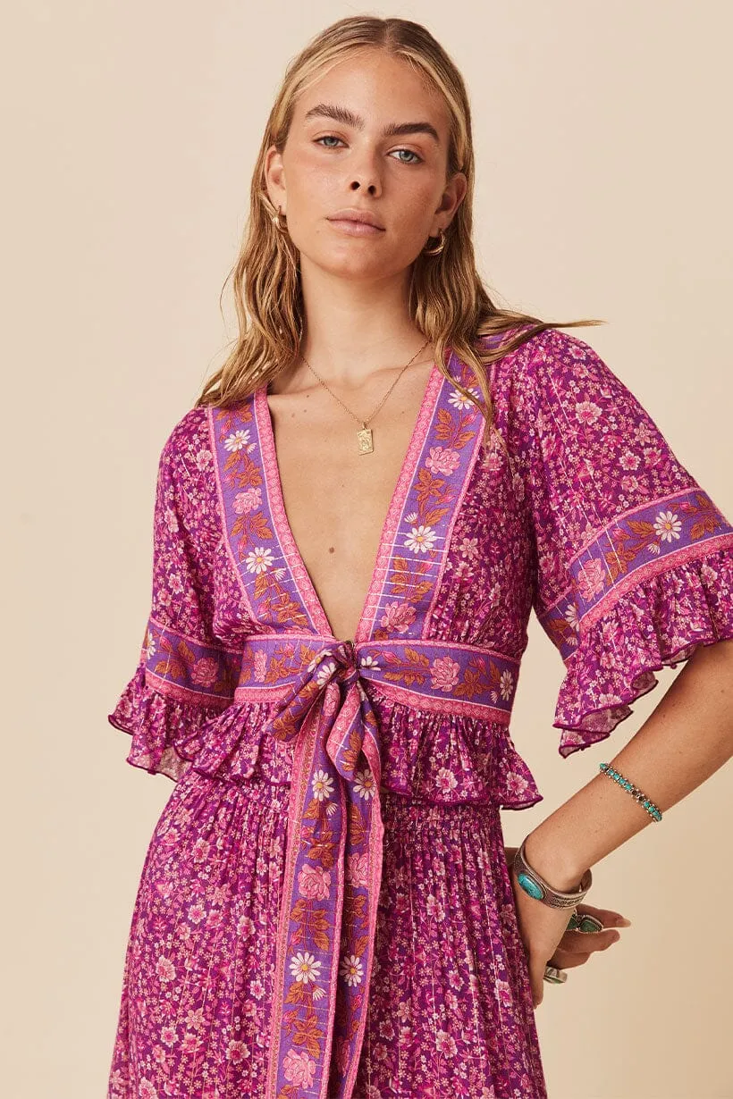 Sienna Cropped Blouse | Fuchsia