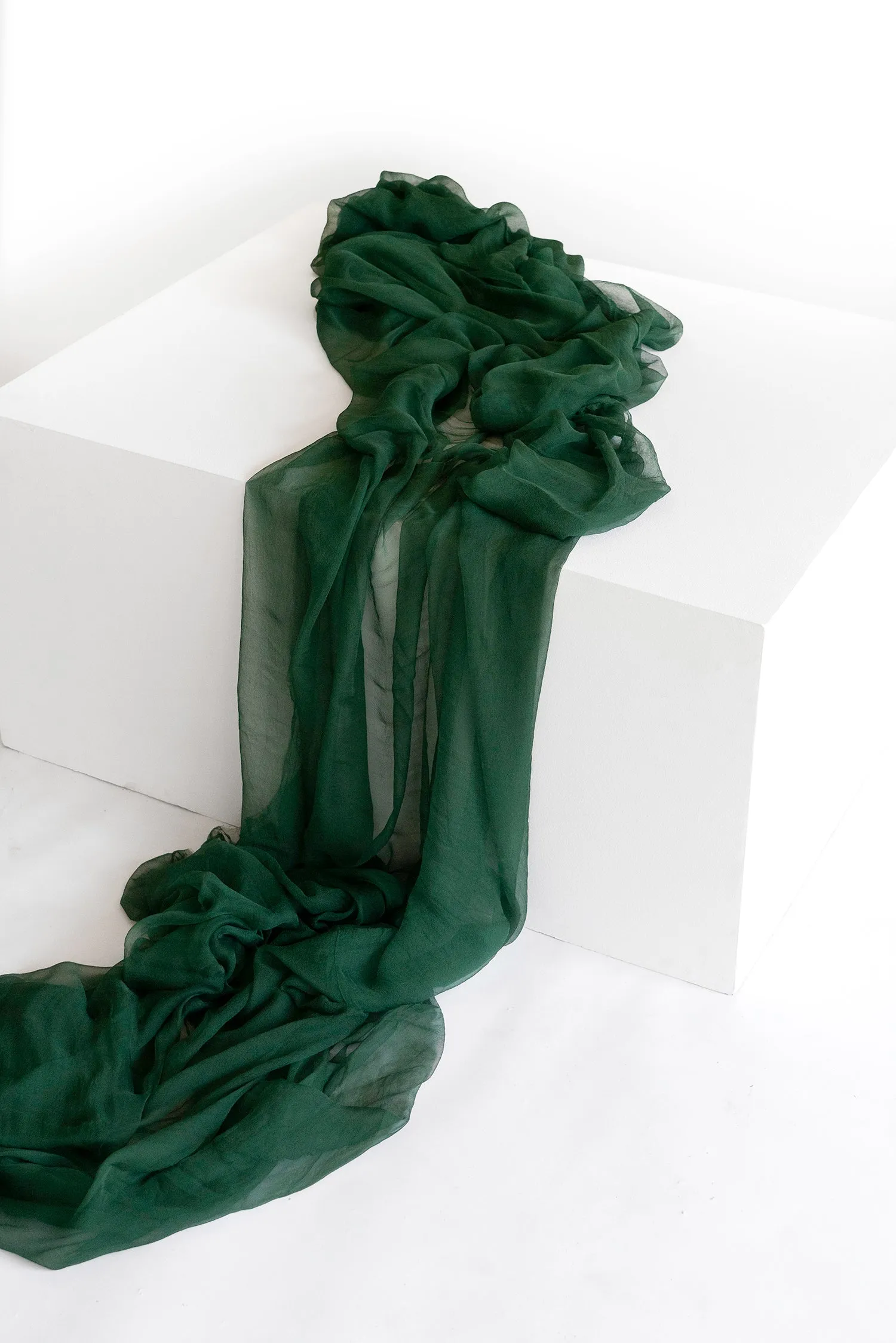 Silk Gossamer Textile in Moss