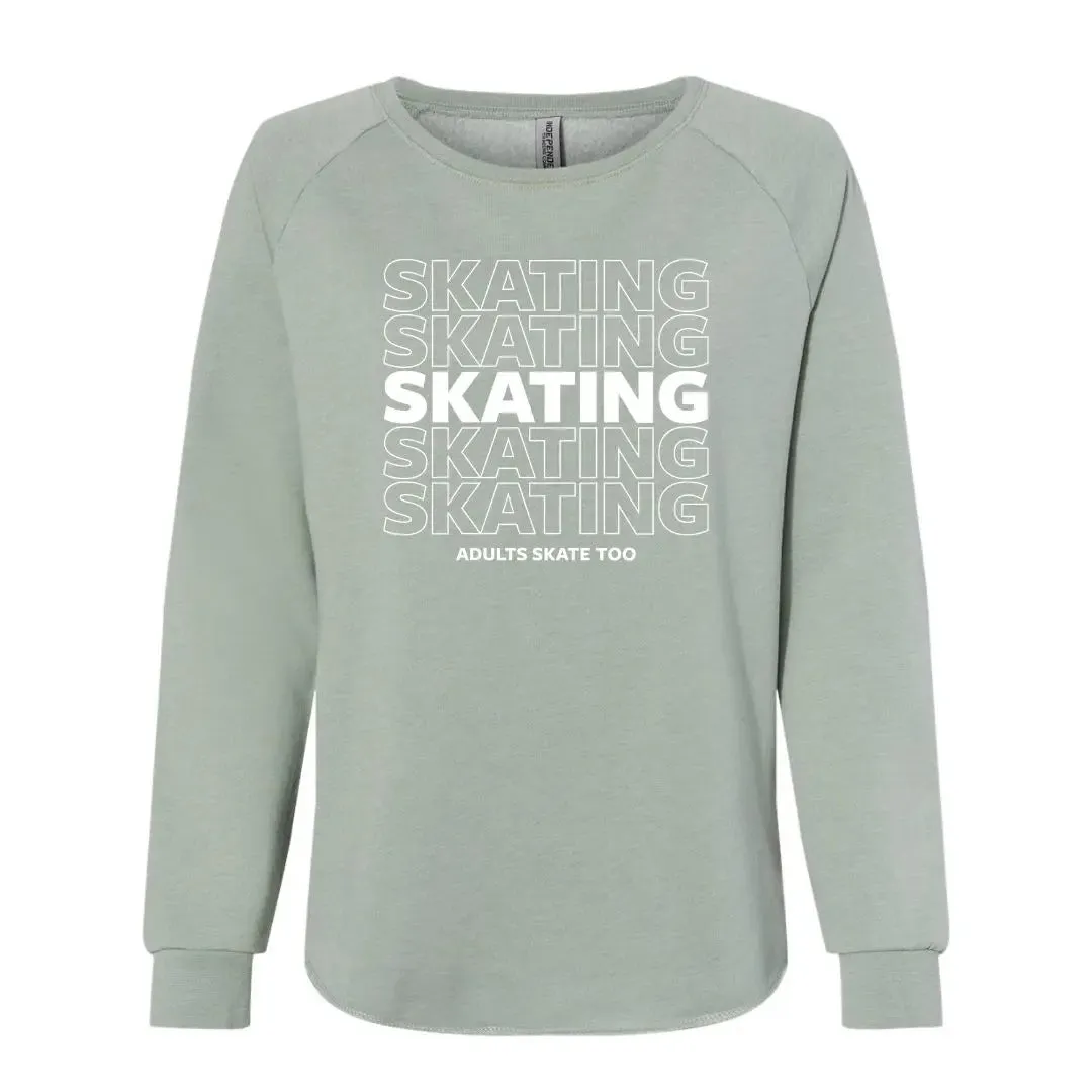 SKATING Women's Wave Wash Sweatshirt Sage - M
