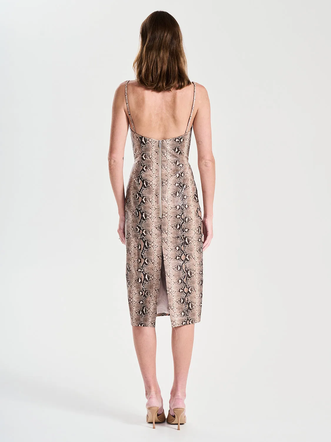 Sofia Leather Dress - Snake