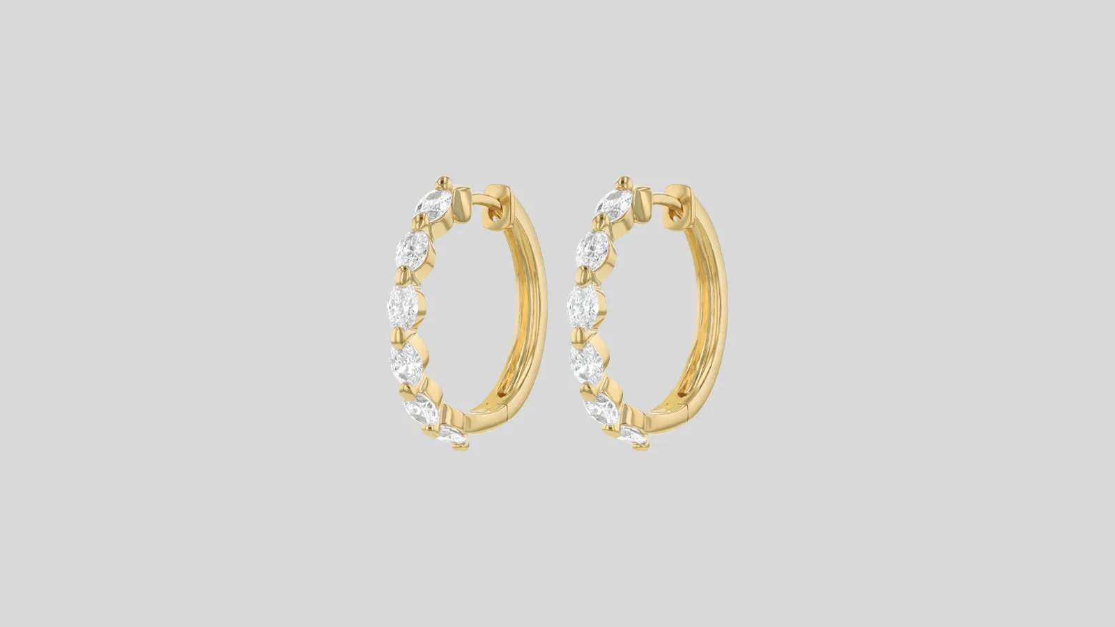 The Lab Grown Oval Cut Multiple Diamond Hoops